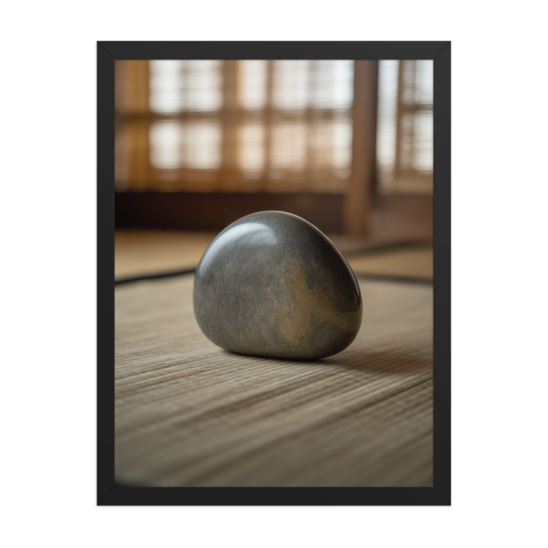 Serene Stone Minimalist Framed Art