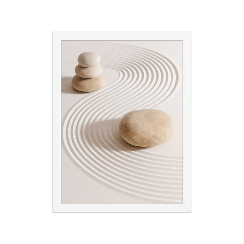 Serene Zen Stone Framed Poster