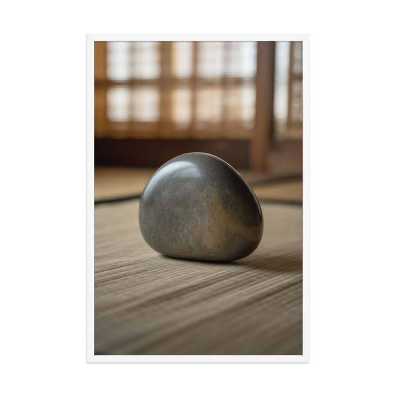Serene Stone Minimalist Framed Art