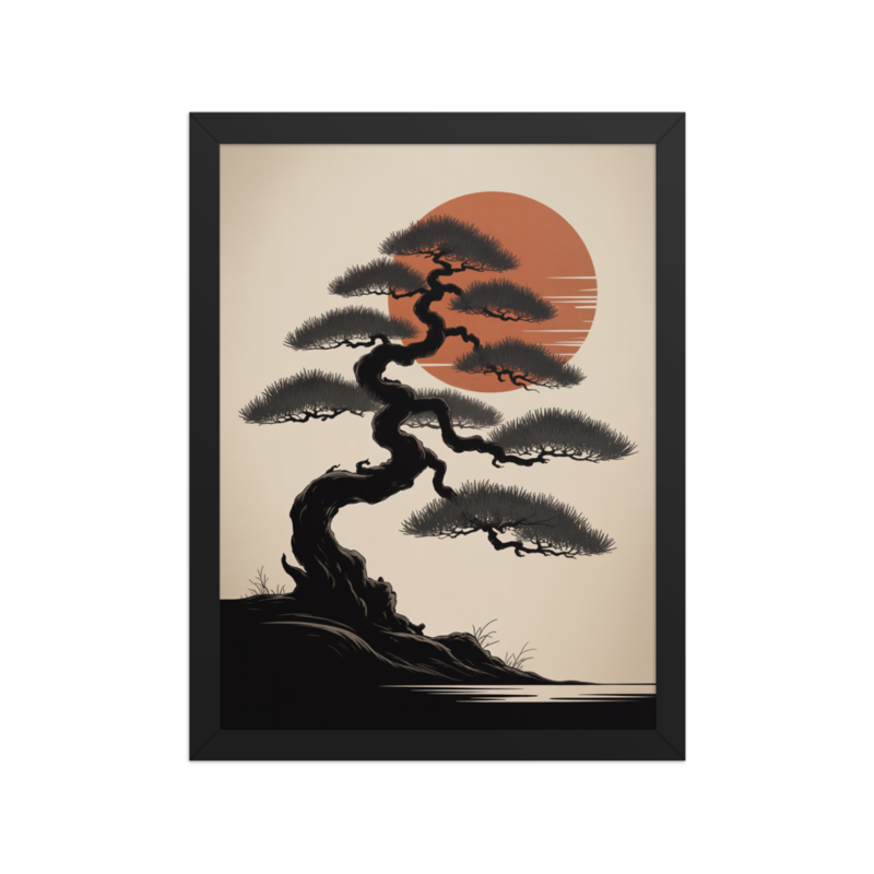 Serene Bonsai Zen Framed Poster