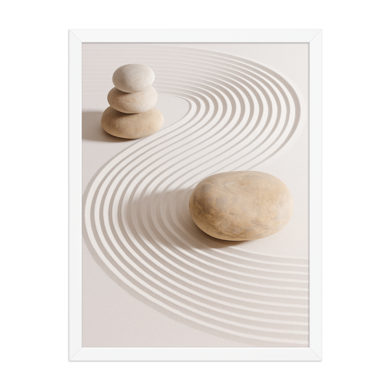 Serene Zen Stone Framed Poster