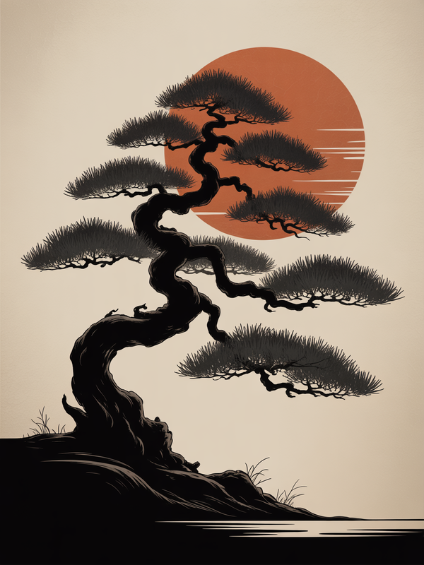 Serene Bonsai Zen Framed Poster