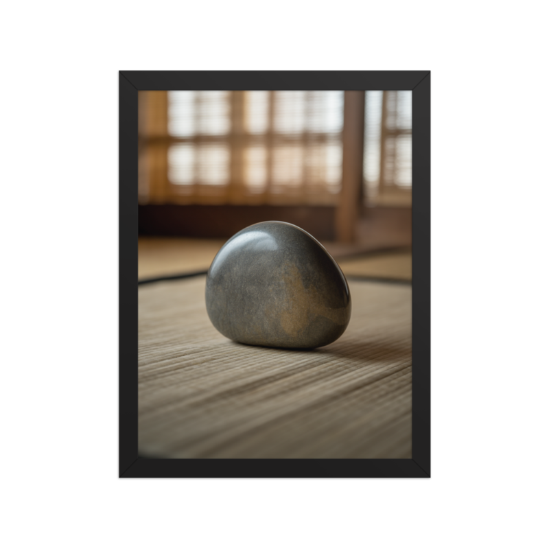 Serene Stone Minimalist Framed Art
