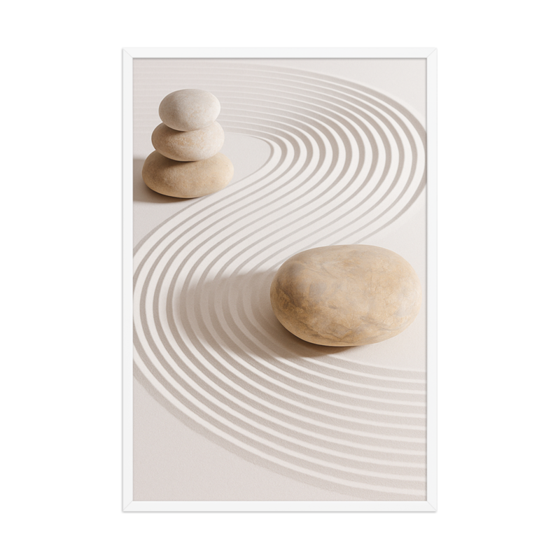 Serene Zen Stone Framed Poster