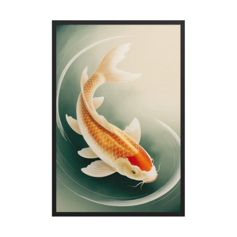 Serene Koi Fish Minimalist Framed Poster