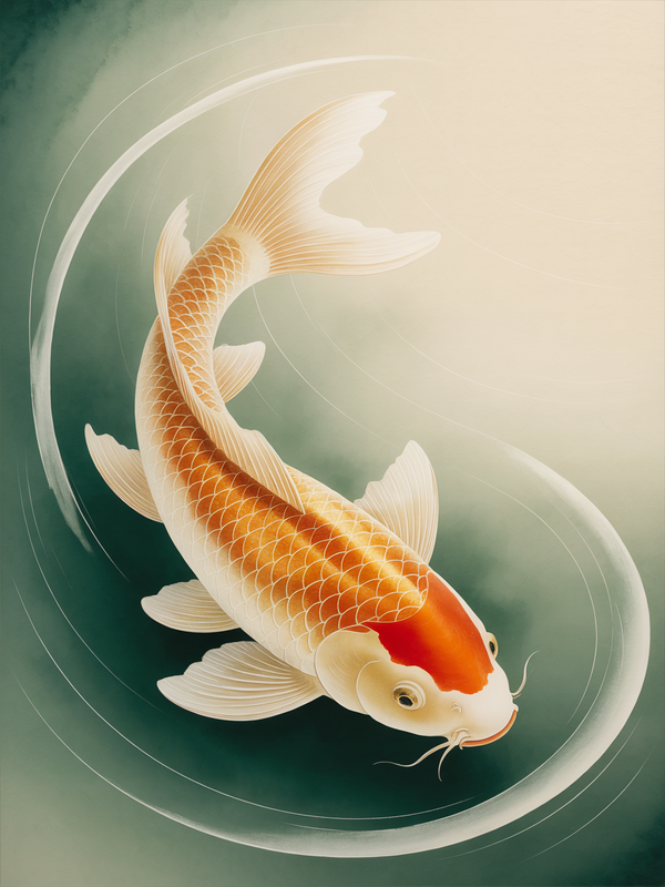 Serene Koi Fish Minimalist Framed Poster