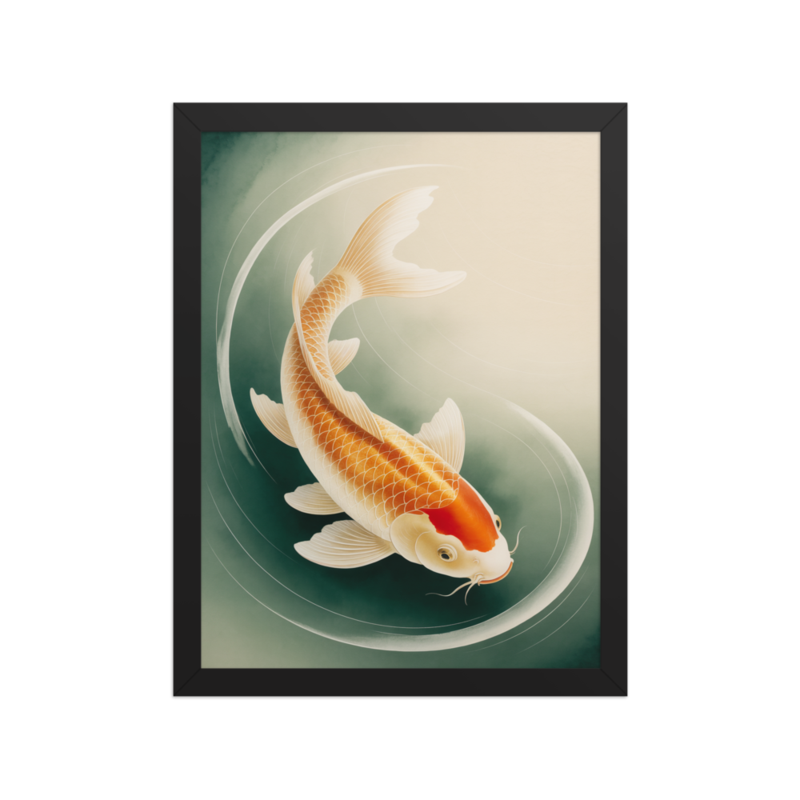 Serene Koi Fish Minimalist Framed Poster