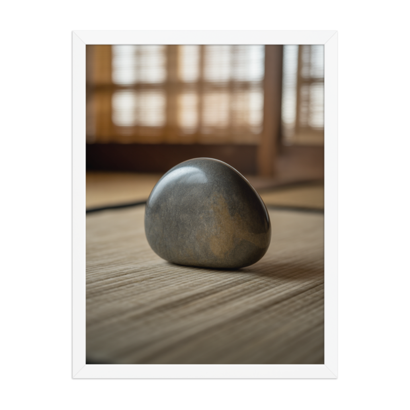 Serene Stone Minimalist Framed Art