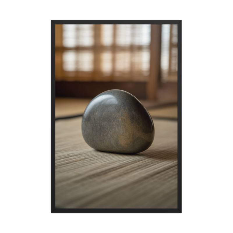 Serene Stone Minimalist Framed Art